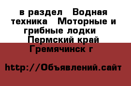  в раздел : Водная техника » Моторные и грибные лодки . Пермский край,Гремячинск г.